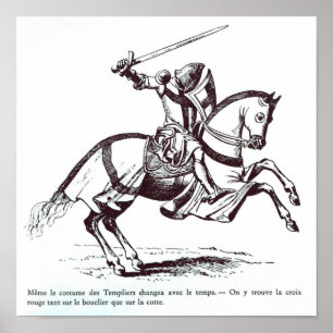 Illustration eines Ritters Templar Poster
