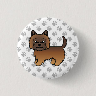 Illustration eines roten Cairn Terrier Hundes mit  Button