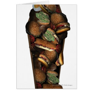 Illustration eines Sarges füllte mit Schnellimbiß