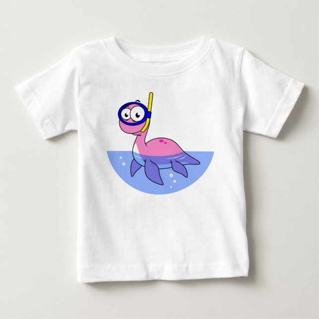 Illustration eines schnorchelnden Loch Ness Monste Baby T-shirt (Vorderseite)