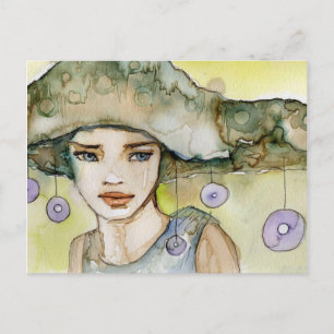 Illustration eines schönen, zarten Mädchens Postkarte