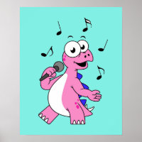 Illustration eines singenden Stegosaurus.