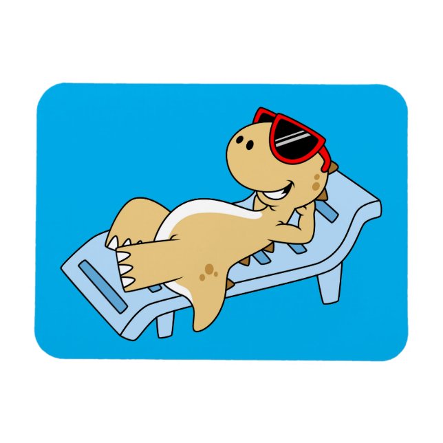 Illustration eines Sonnenbades Tyrannosaurus Rex. Magnet (Horizontal)