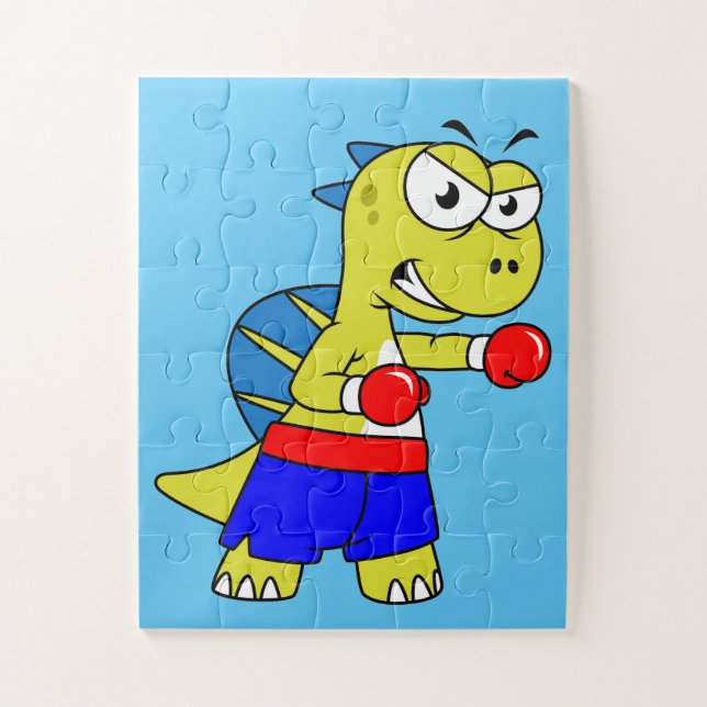 Illustration eines Spinosaurus-Boxens. (Vertikal)