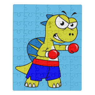 Illustration eines Spinosaurus-Boxens. Puzzle
