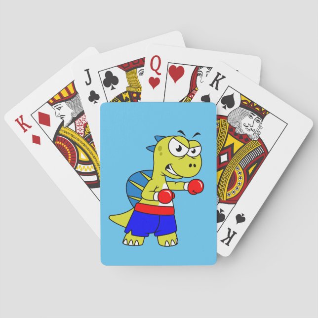 Illustration eines Spinosaurus-Boxens. Spielkarten (Rückseite)