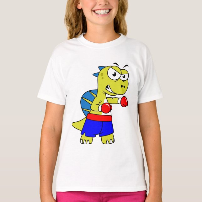 Illustration eines Spinosaurus-Boxens. T-Shirt (Vorderseite)