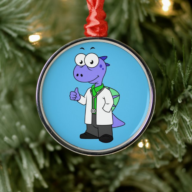 Illustration eines Spinosaurus-Doktors. Ornament Aus Metall (Baum)