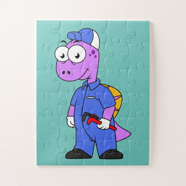 Illustration eines Spinosaurus-Klempners. (Vertikal)