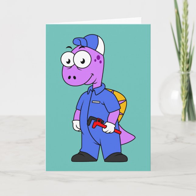 Illustration eines Spinosaurus-Klempners. Karte (Vorderseite)