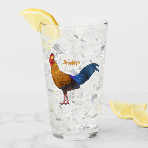 Illustration eines Sri-Lanka-Waldhuhns im Cartoon- Glas