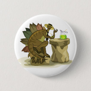 Illustration eines Stegosaurus, der ein Getränk tr Button