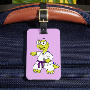 Illustration eines Stegosaurus, der Karate praktiz Gepäckanhänger