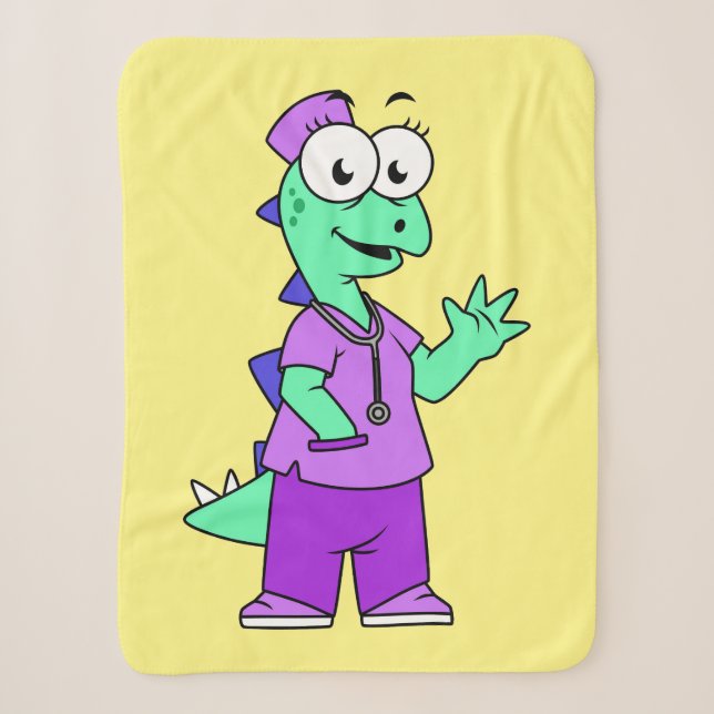 Illustration eines Stegosaurus-Krankenschwesters. Sherpadecke (Vorderseite)