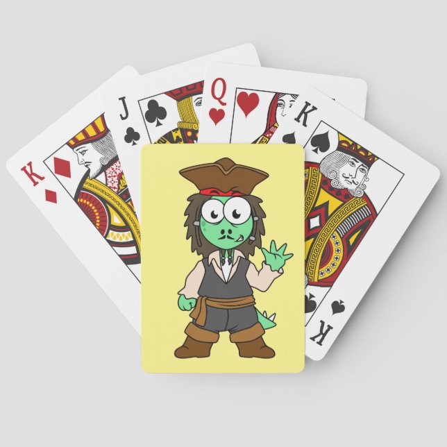 Illustration eines Stegosaurus-Pirates, Jack-Sparr Spielkarten (Rückseite)
