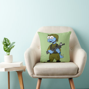 Illustration eines Stegosaurus Soldiers. Kissen