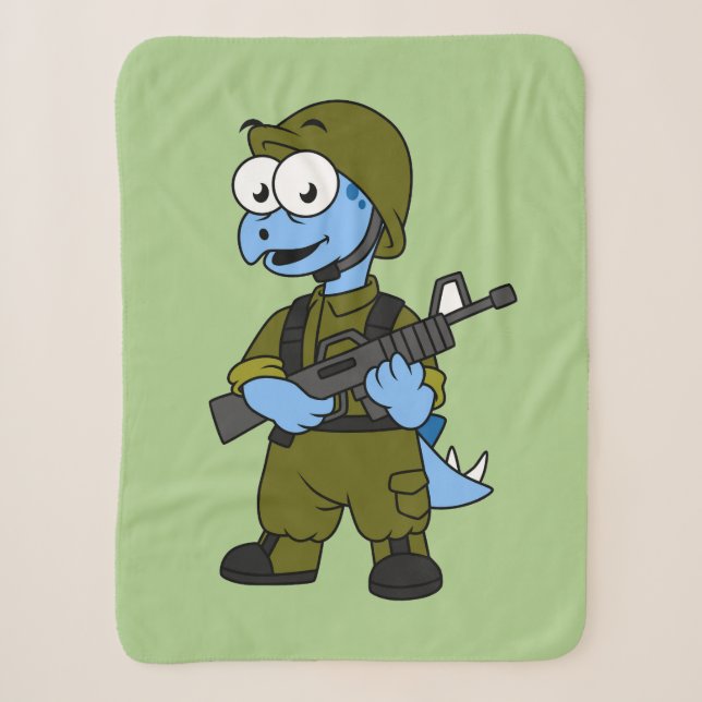 Illustration eines Stegosaurus Soldiers. Sherpadecke (Vorderseite)