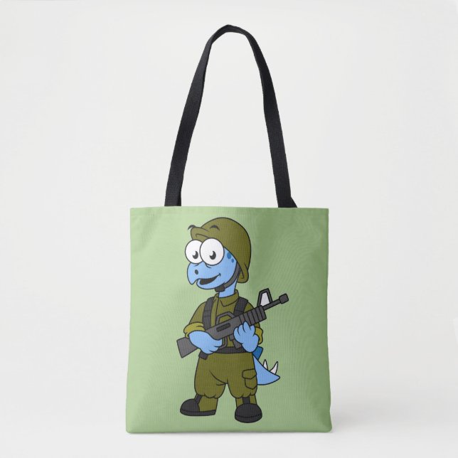 Illustration eines Stegosaurus Soldiers. Tasche (Vorderseite)