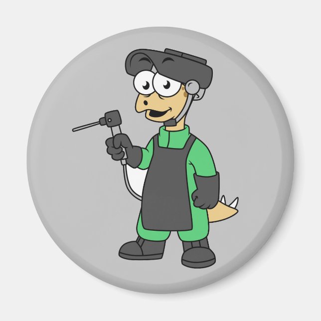 Illustration eines Stegosaurus Welders. Magnet (Vorne)