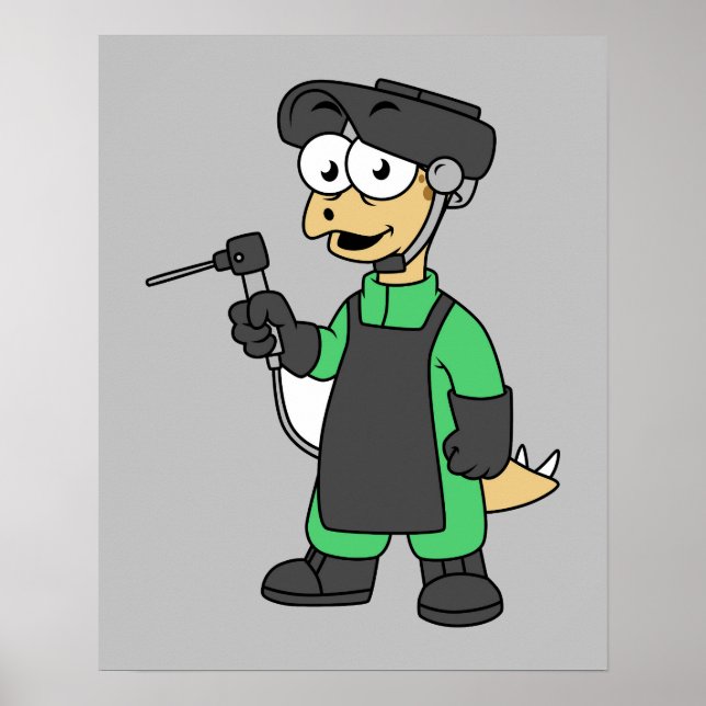 Illustration eines Stegosaurus Welders. Poster (Vorne)