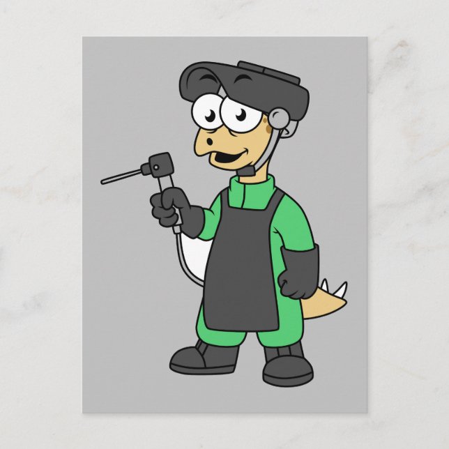 Illustration eines Stegosaurus Welders. Postkarte (Vorderseite)