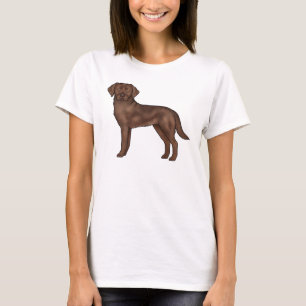 Illustration eines süßen Chocolate-Labrador-Retrie T-Shirt