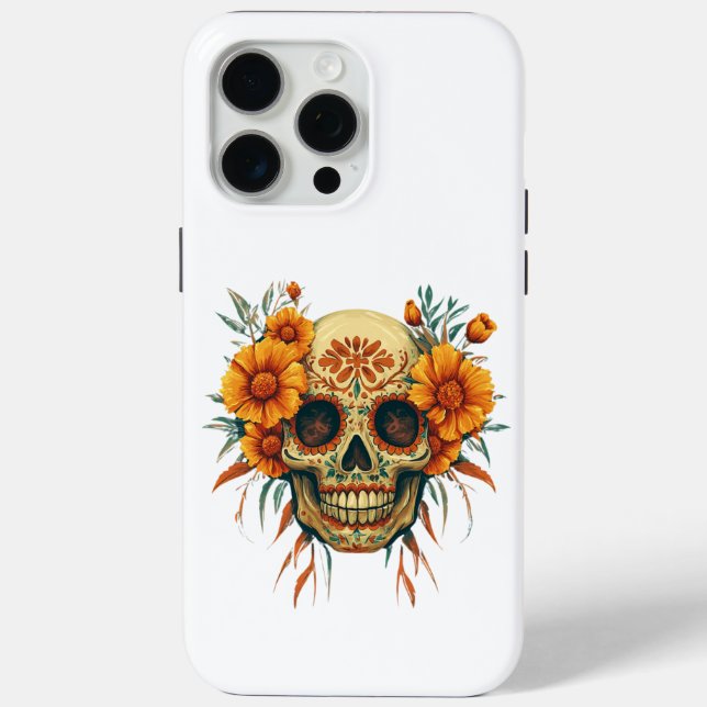 Illustration eines Totenfest-Schädels Case-Mate iPhone Hülle (Rückseite)