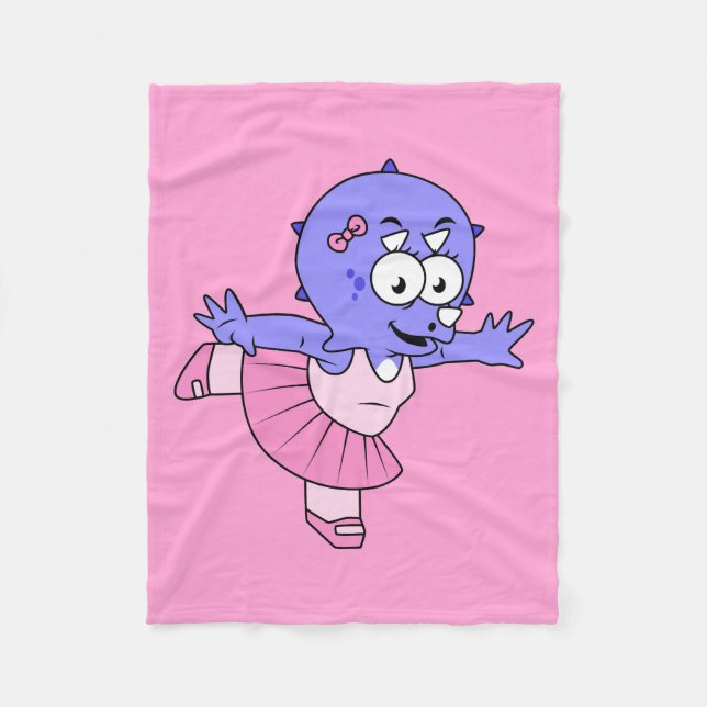 Illustration eines Triceratops Ballet Tänzers. Fleecedecke (Vorderseite)
