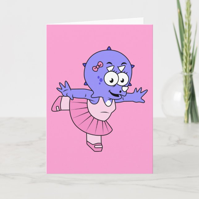 Illustration eines Triceratops Ballet Tänzers. Karte (Vorderseite)