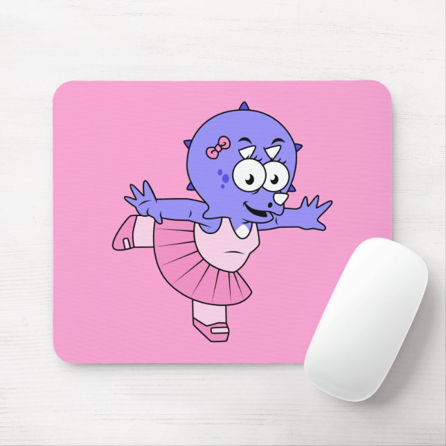 Illustration eines Triceratops Ballet Tänzers. Mousepad (Mit Mouse)