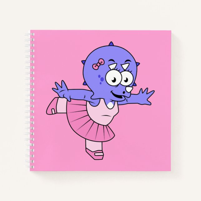 Illustration eines Triceratops Ballet Tänzers. Notizbuch (Vorderseite)