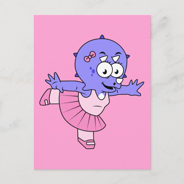 Illustration eines Triceratops Ballet Tänzers. Postkarte (Vorderseite)