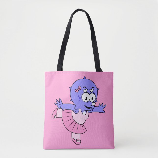 Illustration eines Triceratops Ballet Tänzers. Tasche (Vorderseite)