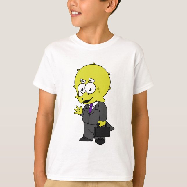 Illustration eines Triceratops Geschäftsmann. T-Shirt (Vorderseite)