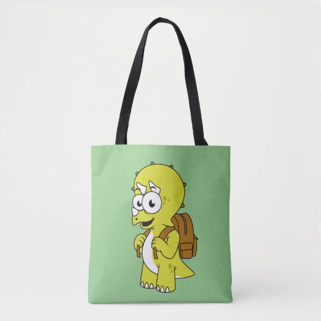 Illustration eines Triceratops mit Backpack. Tasche (Vorderseite)