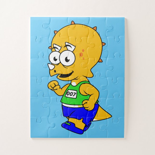 Illustration eines Triceratops Runners. (Vertikal)