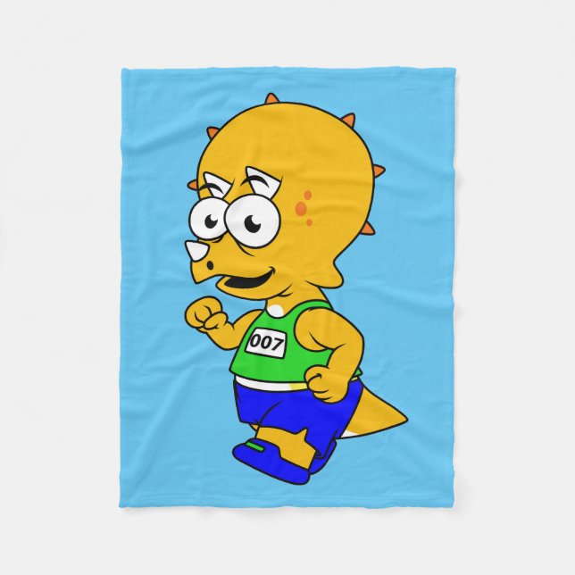 Illustration eines Triceratops Runners. Fleecedecke (Vorderseite)