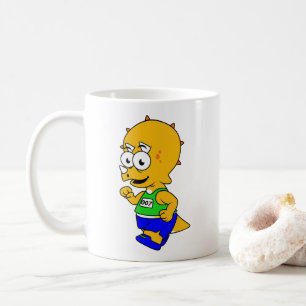 Illustration eines Triceratops Runners. Kaffeetasse
