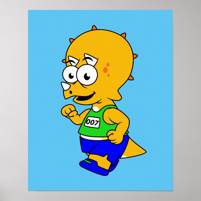 Illustration eines Triceratops Runners. Poster (Vorne)