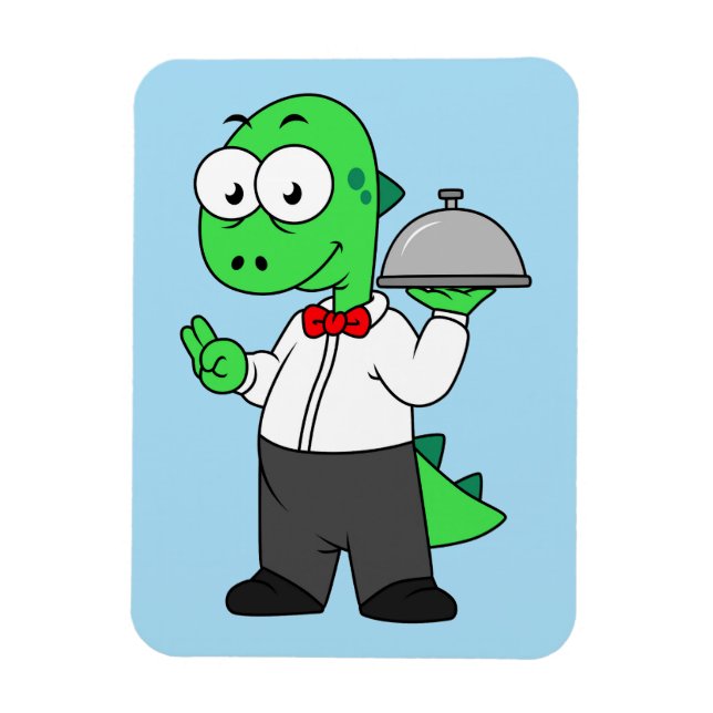 Illustration eines Tyrannosaurus Rex Food Kellners Magnet (Vertikal)