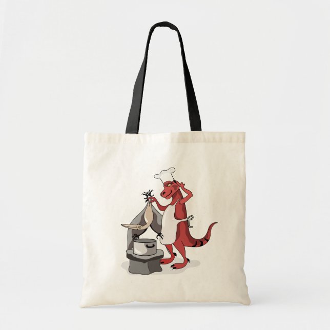 Illustration eines Tyrannosaurus Rex Koch Cooking. Tragetasche (Vorne)