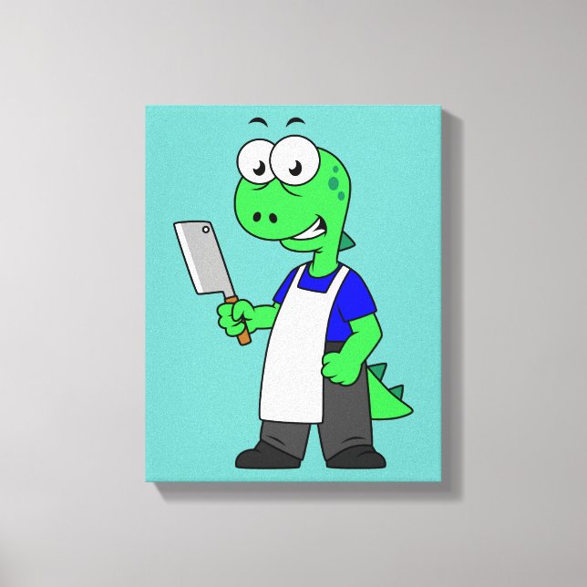Illustration eines Tyrannosaurus Rex Metzgers. Leinwanddruck (Vorderseite)