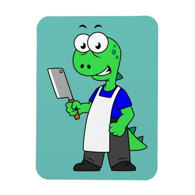 Illustration eines Tyrannosaurus Rex Metzgers. Magnet (Vertikal)