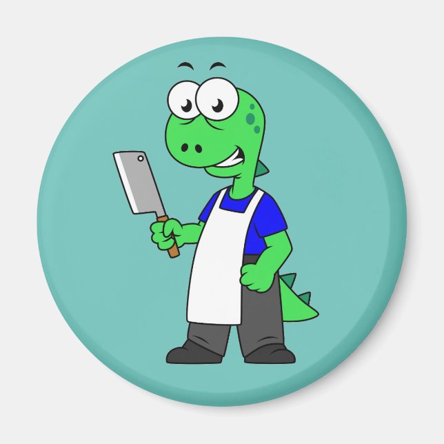 Illustration eines Tyrannosaurus Rex Metzgers. Magnet (Vorne)