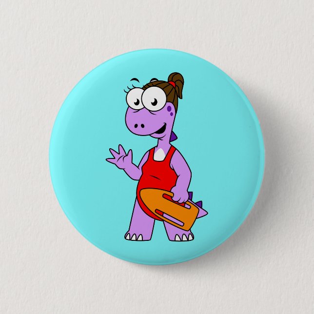 Illustration eines Tyrannosaurus Rex Rettungsschwi Button (Vorderseite)