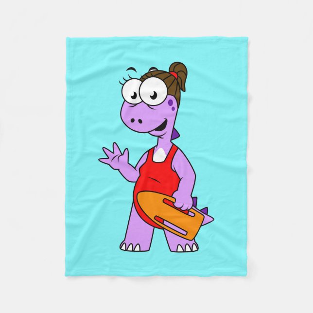 Illustration eines Tyrannosaurus Rex Rettungsschwi Fleecedecke (Vorderseite)