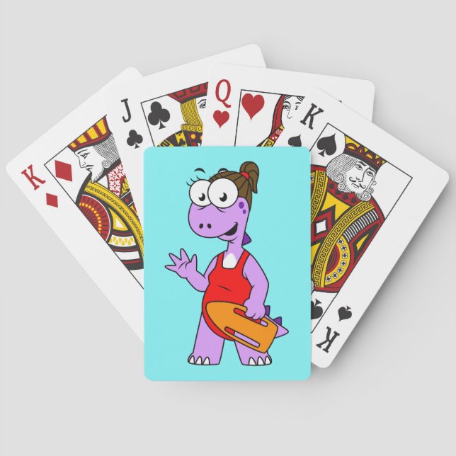 Illustration eines Tyrannosaurus Rex Rettungsschwi Spielkarten (Rückseite)