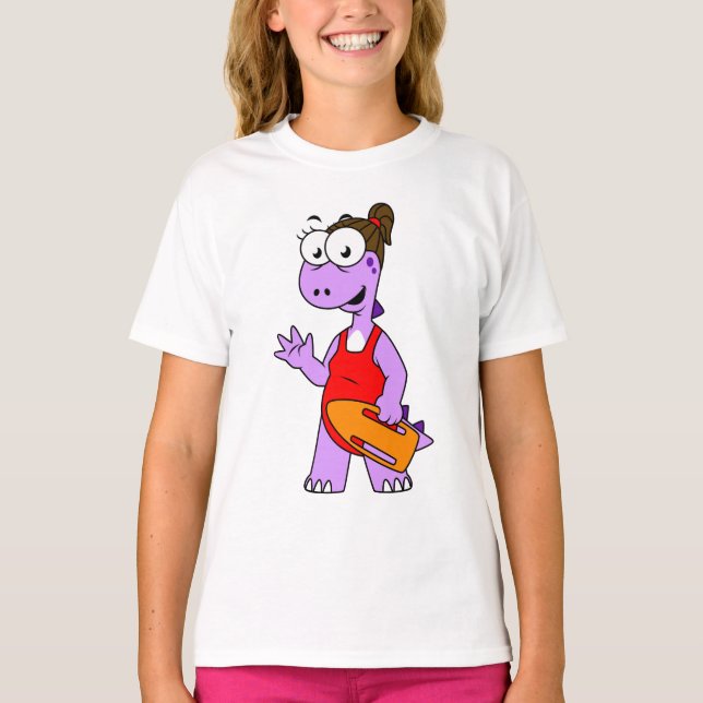 Illustration eines Tyrannosaurus Rex Rettungsschwi T-Shirt (Vorderseite)
