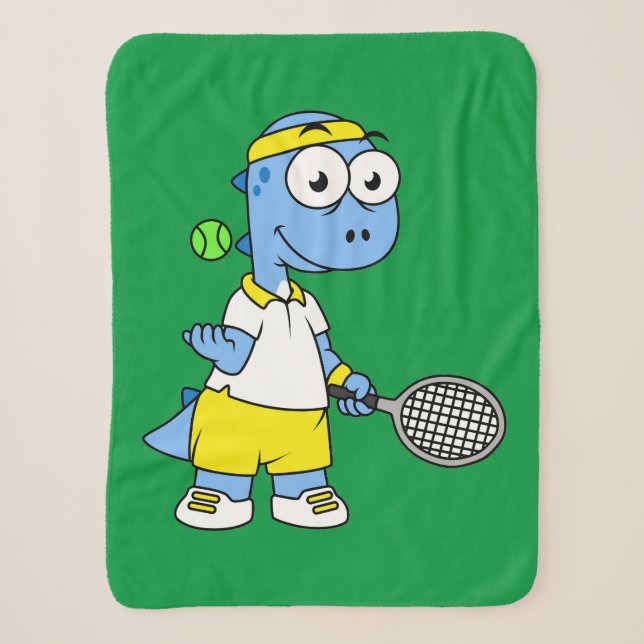 Illustration eines Tyrannosaurus Rex Tennis Player Sherpadecke (Vorderseite)