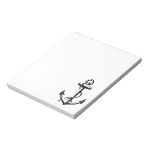 Illustration eines Vintage-Schiffanchors Notizblock